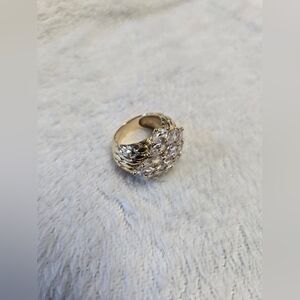 Vintage Size 7 Gold Vermeil Giant Cocktail Ring